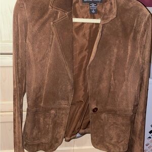 New York and company suede blazer size 8